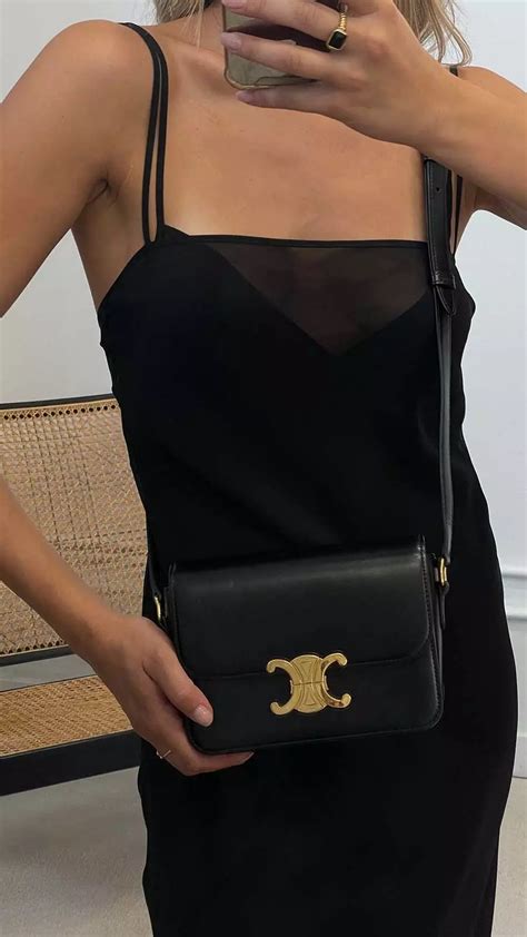 celine triomphe mini bag|Celine triomphe shoulder bag review.